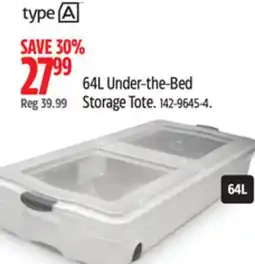Canadian Tire type-a 64L Under-the-Bed Storage Tote offer
