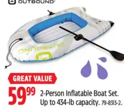 Canadian Tire Outbound 2-Person Inflatable Boat Set. Up to 434-lb capacity offer