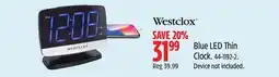 Canadian Tire Westclox Blue LED Thin Clock offer
