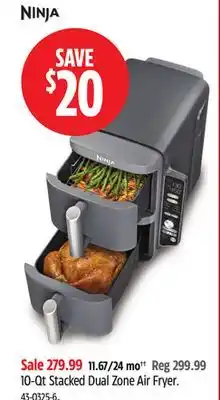 Canadian Tire Ninja 10-Qt Stacked Dual Zone Air Fryer offer