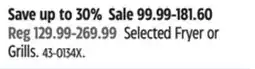 Canadian Tire Selected Fryer or Grills offer