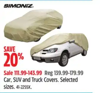 Canadian Tire Car, SUV and Truck Covers offer