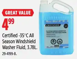 Canadian Tire Certified -35°C All Season Windshield Washer Fluid, 3.78L offer