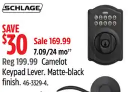 Canadian Tire SCHLAGE Camelot Keypad Lever offer