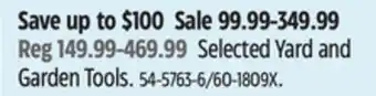 Canadian Tire Yardworks Selected Yard and Garden Tools offer