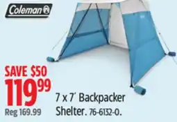 Canadian Tire Coleman 7 x 7´ Backpacker Shelter offer