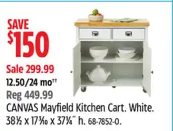 Canadian Tire CANVAS Mayfield Kitchen Cart, White offer