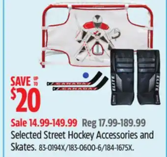 Canadian Tire Green Biscuit Selected Street Hockey Accessories and Skates offer