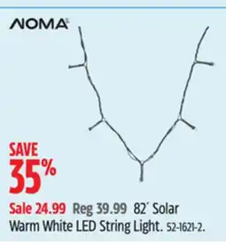 Canadian Tire Noma 82´ Solar Warm White LED String Light offer