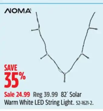 Canadian Tire Noma 82´ Solar Warm White LED String Light offer