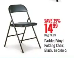 Canadian Tire Padded Vinyl Folding Chair, Black offer