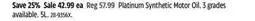 Canadian Tire Pennzoil Platinum Synthetic Motor Oil offer