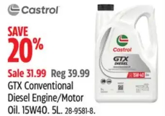 Canadian Tire Castrol GTX Conventional Diesel Engine/Motor Oil offer