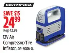 Canadian Tire Certified 12V Air Compressor/Tire Inflator offer