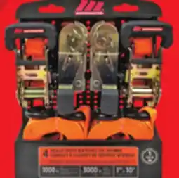 Canadian Tire MotoMaster 3000-lb Ratchet Tie-Downs, 4-Pk offer