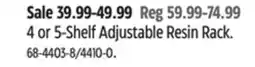 Canadian Tire Mastercraft 4 or 5-Shelf Adjustable Resin Rack offer