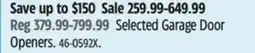 Canadian Tire Chamberlain Selected Garage Door Openers offer