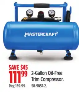 Canadian Tire Mastercraft 2-Gallon Oil-Free Trim Compressor offer