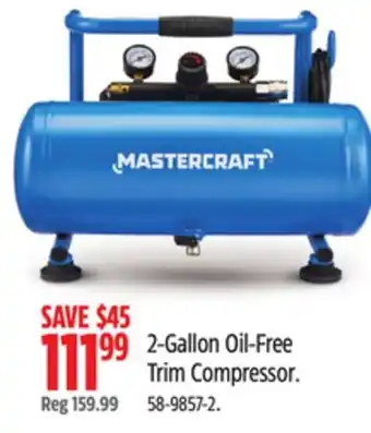 Canadian Tire Mastercraft 2-Gallon Oil-Free Trim Compressor offer