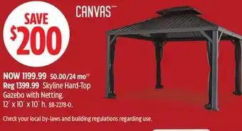 Canadian Tire Canvas Skyline Hard-Top Gazebo with Netting offer