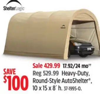 Canadian Tire ShelterLogic Heavy-Duty, Round-Style AutoShelter , 10 x 15 x 8´ h offer
