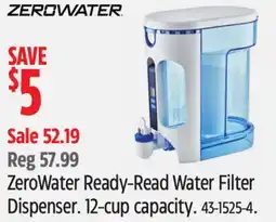 Canadian Tire ZeroWater Ready-Read Water Filter Dispenser offer