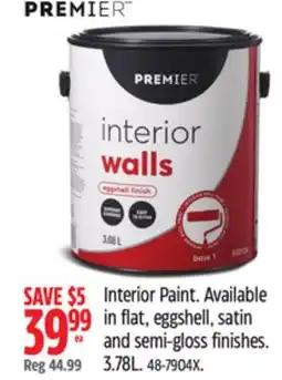 Canadian Tire Premier Interior Paint offer