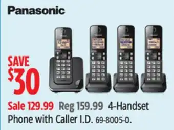 Canadian Tire Panasonic 4-Handset Phone with Caller I.D offer