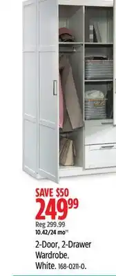 Canadian Tire Sauder 2-Door, 2-Drawer Wardrobe offer