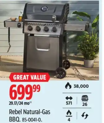 Canadian Tire Napoleon Rebel Natural-Gas BBQ offer