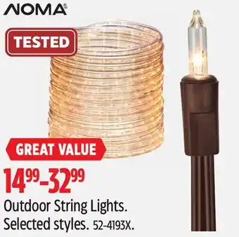 Canadian Tire NOMA Outdoor String Lights offer