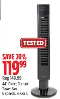 Canadian Tire Noma 44˝ Direct Current Tower Fan offer