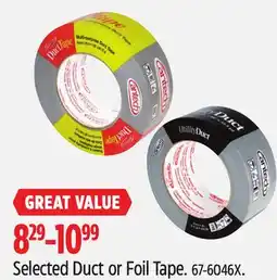 Canadian Tire Duck Tape Selected Duct or Foil Tape offer