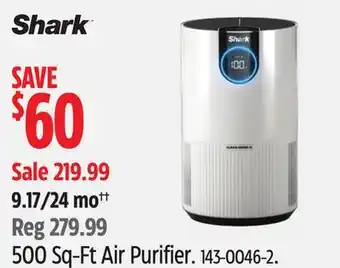 Canadian Tire SHARK 500 Sq-Ft Air Purifier offer