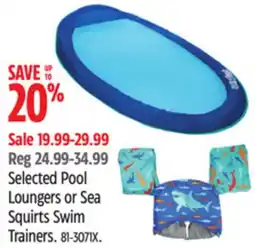 Canadian Tire Swimways Selected Pool Loungers or Sea Squirts Swim Trainers offer