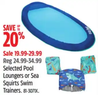 Canadian Tire Swimways Selected Pool Loungers or Sea Squirts Swim Trainers offer