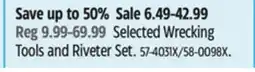 Canadian Tire Mastercraft Selected Wrecking Tools and Riveter Set offer