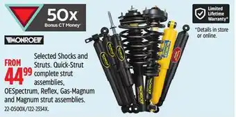 Canadian Tire Monroe Selected Shocks and Struts offer