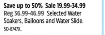 Canadian Tire Nerf Selected Water Soakers, Balloons and Water Slide offer