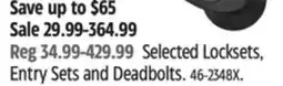 Canadian Tire Schlage Selected Locksets, Entry Sets and Deadbolts offer