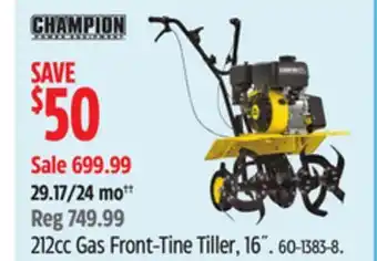 Canadian Tire Champion 212cc Gas Front-Tine Tiller offer