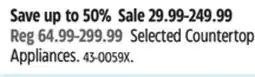 Canadian Tire Heritage Selected Countertop Appliances offer
