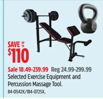 Canadian Tire Selected Exercise Equipment and Percussion Massage Tool offer