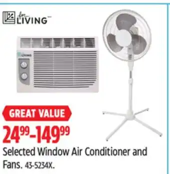 Canadian Tire For Living Selected Window Air Conditioner and Fans offer