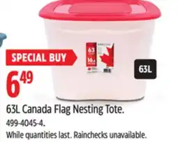 Canadian Tire 63L Canada Flag Nesting Tote offer