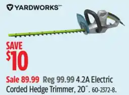 Canadian Tire Yardworks 4.2A Electric Corded Hedge Trimmer offer