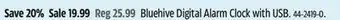 Canadian Tire Bluehive Digital Alarm Clock with USB offer