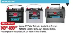 Canadian Tire MOTOMASTER Marine/RV/Solar Batteries offer