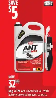 Canadian Tire Ortho Ant B Gon Max, 4L With battery-powered sprayer offer