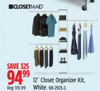 Canadian Tire ClosetMaid 12˝ Closet Organizer Kit, White offer